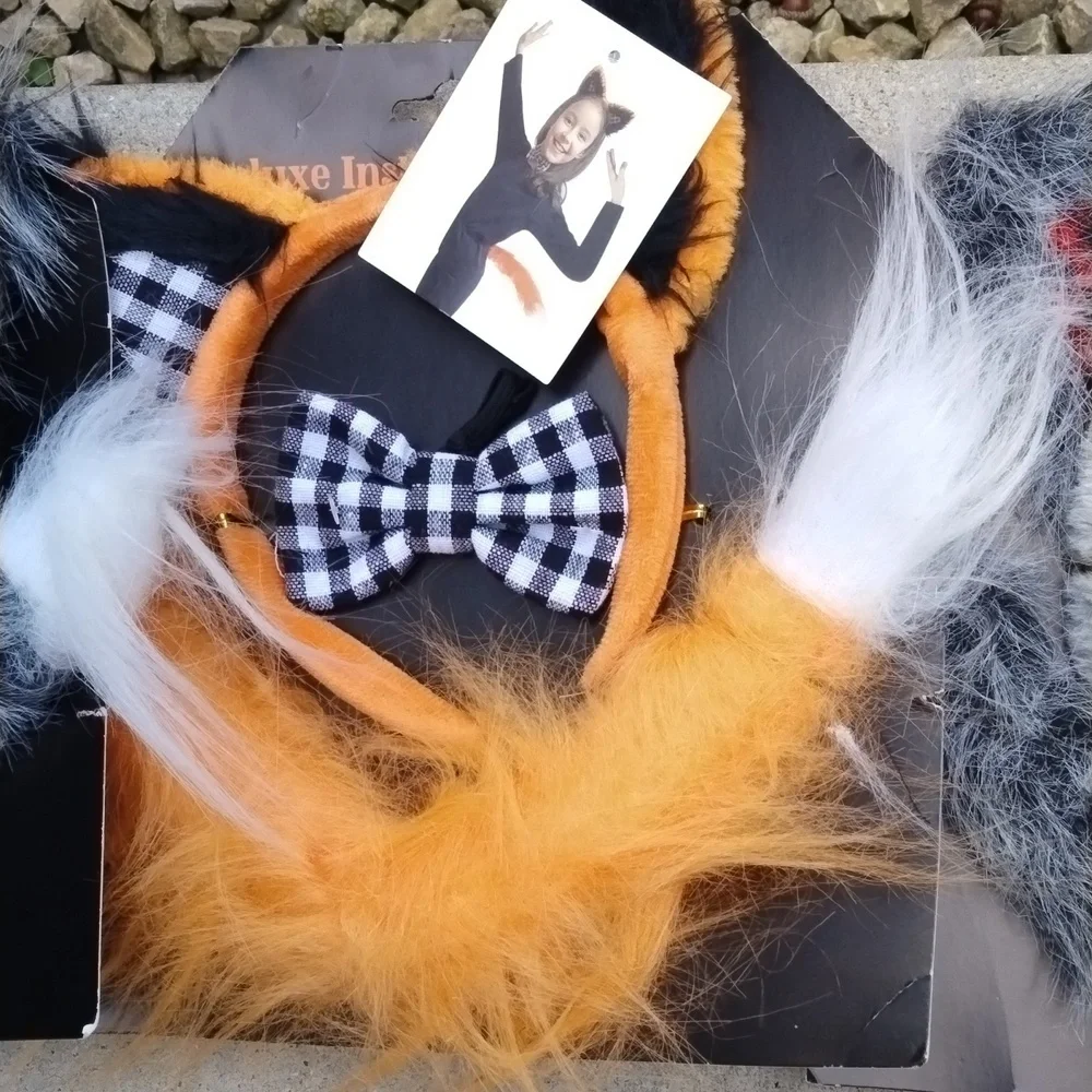 Deluxe Instant Costume Set of 4, cat or fox, set of 4. Costume Party